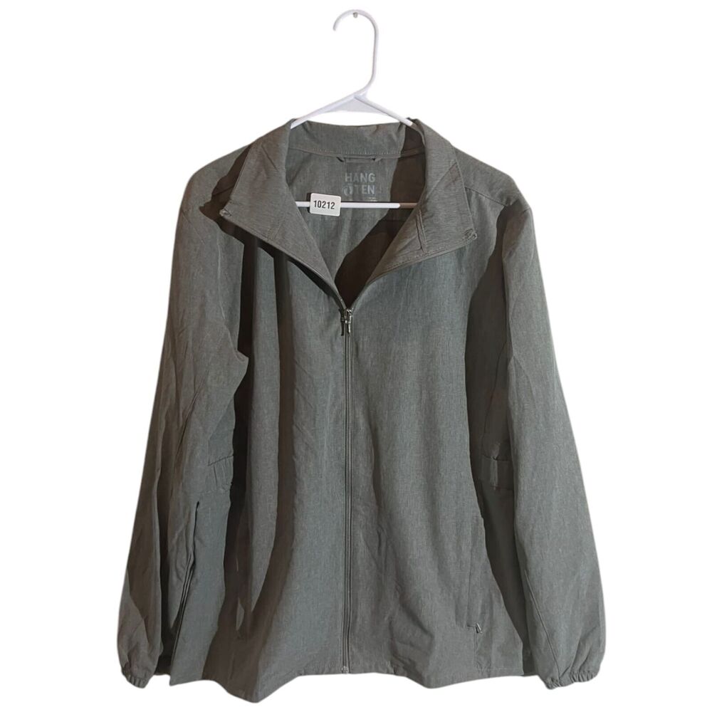 Hang Ten Hybrid Jacket UPF 50 Water Repellent Full Zip Pockets Womens Sz XL Gray